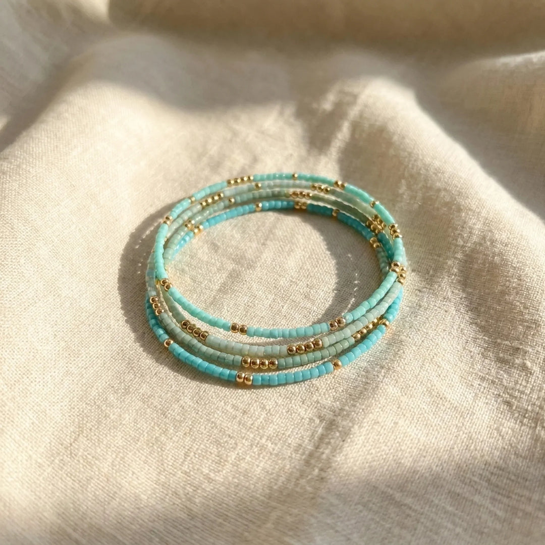 Bracelet en perles turquoise subtil