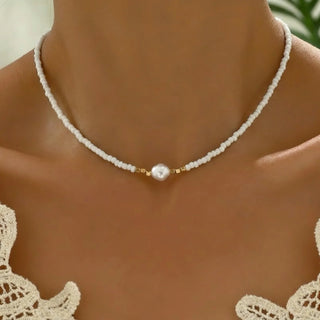 Collier Minimaliste en Turquoise et Perles
